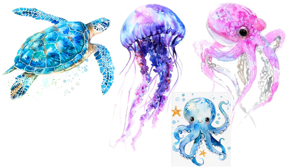 🐙🦀🪼 UNDER THE SEA: Half - Term WATERCOLOUR MAGIC WORKSHOP! 🪼🦀🐙