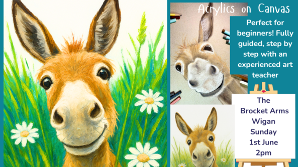 🫏🌻 Betsy The Donkey! Paint & Sip @The Brocket Arms, Wigan🌻🫏
