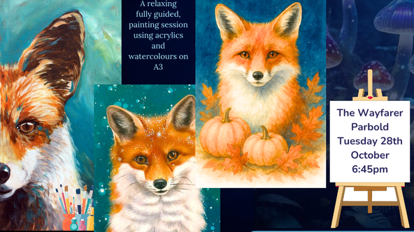 🌙 Moonlit Fox – An Autumnal Paint & Sip at The Wayfarer