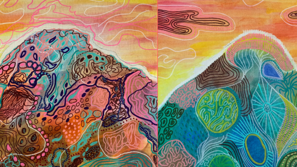 Mindful Mountains - Watercolour and posca pen Children's holiday workshop - 7-13yrs (Omokoroa)