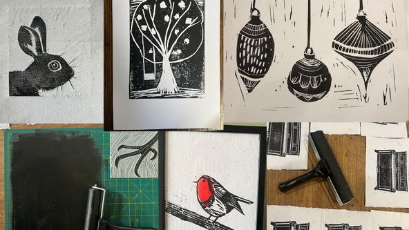 Children's Lino Printing Christmas Cards Workshop