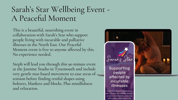 Sarah’s Star Wellbeing Event - A Peaceful Moment