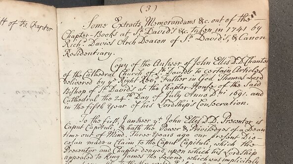 "The Governance of St Davids 1600-1740" Book launch.