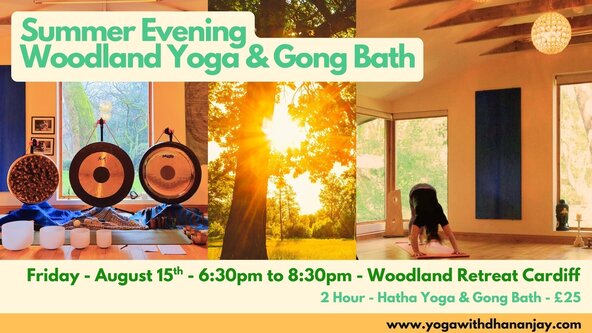 August Evening Yoga & Gong Bath - Woodland Retreat Centre Cardiff - 6:30pm