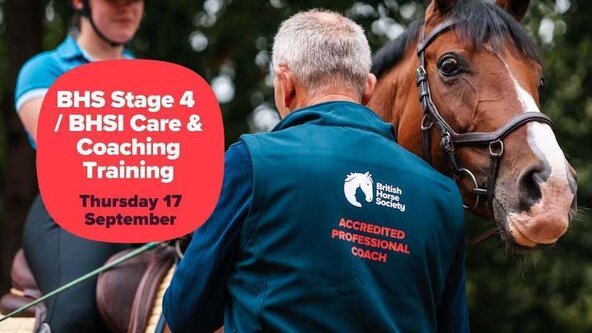 260917: DORSET - BHS Stage 4 & BHSI Care & Coaching Training (CPD)