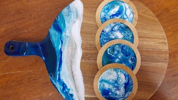 T2, ADULTS(16yrs+) - RESIN CHEESE BOARDS & PLATTERS WORKSHOP - Saturday 17th May 2025