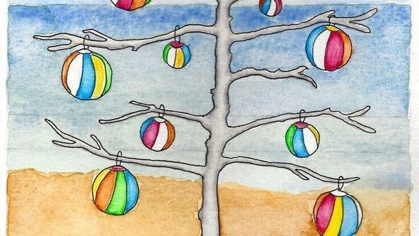 YAA Term 4, FAMILY WORKSHOP - CHRISTMAS WATERCOLOURS (7 yrs+ child and 1x adult OR 2x adults)