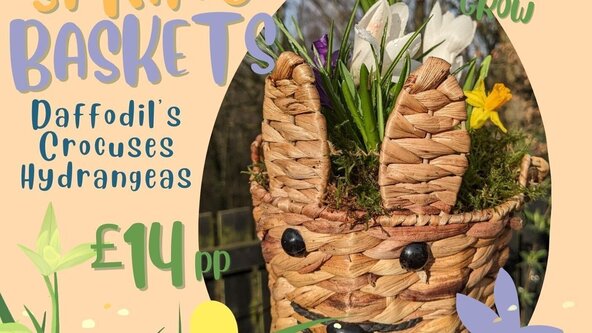 Kids Spring Rabbit Flower Baskets - South Causey Inn