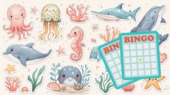 Ocean creatures BINGO des créatures de l'oécean (Russell)
