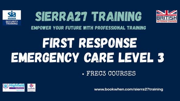  Level 3 Award in First Response Emergency Care (RQF) 21-25 September