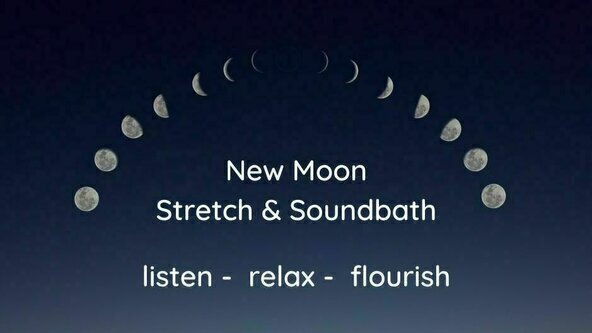 🌚🎶​♓ New Moon Stretch & Sound Bath in Pisces - IN PERSON