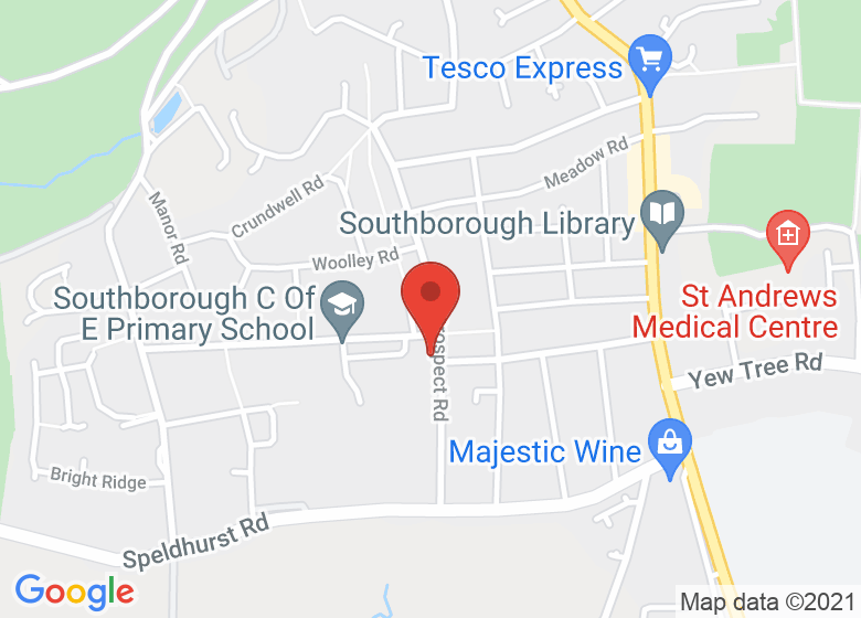 Map showing location of Christ Church Southborough