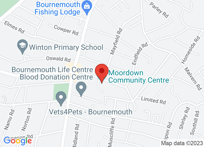 Map showing location of Moordown Community Centre
