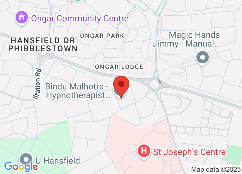 Map showing location of Bindu's Healing Place