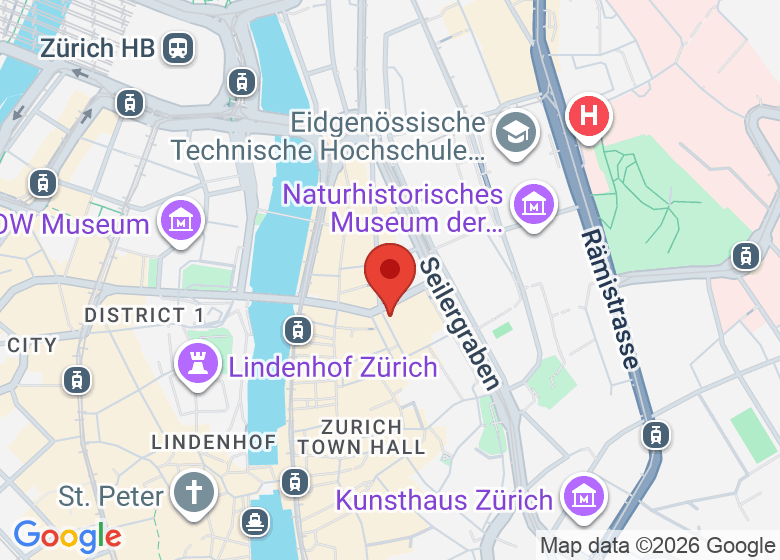 Karte mit Standort von Zentralbibliothek Zürich