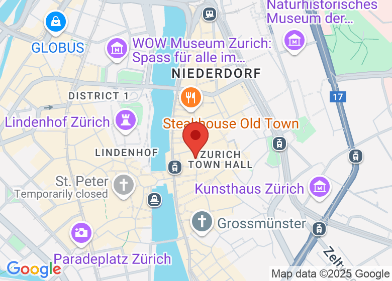 Karte mit Standort von Cinema Stüssihof, Bar, Take-Out