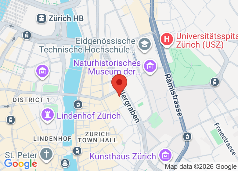 Karte mit Standort von Zentralbibliothek Zürich