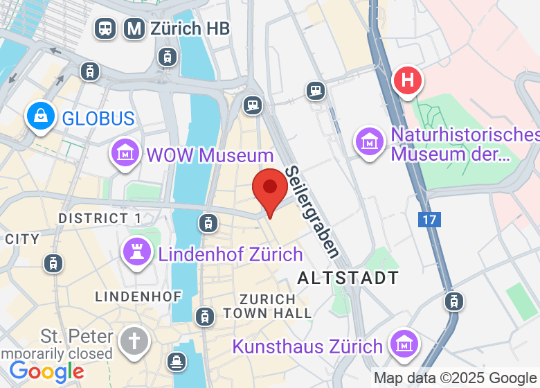 Karte mit Standort von Zentralbibliothek Zürich