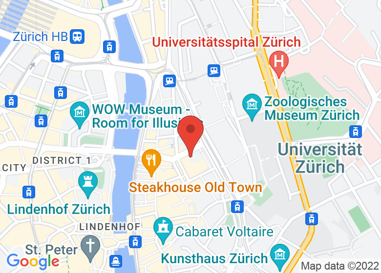 Karte mit Standort von Zentralbibliothek Zürich