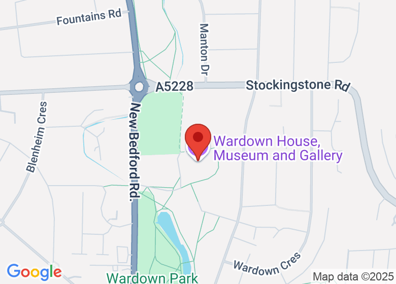 Map showing location of Wardown House, Museum and Gallery