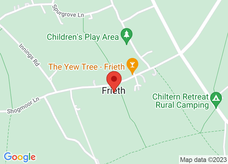 Map showing location of Frieth Church