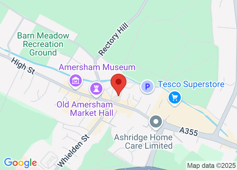 Map showing location of Memorial Gardens, Old Amersham