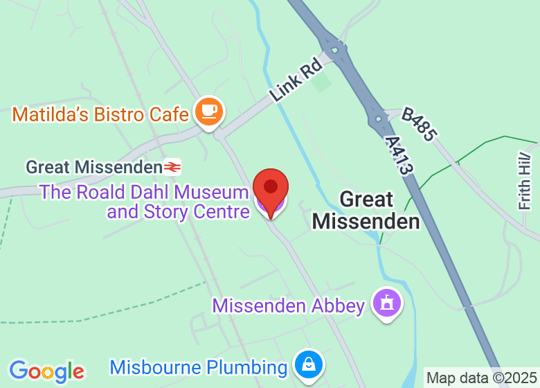 Map showing location of Roald Dahl Museum and Story Centre