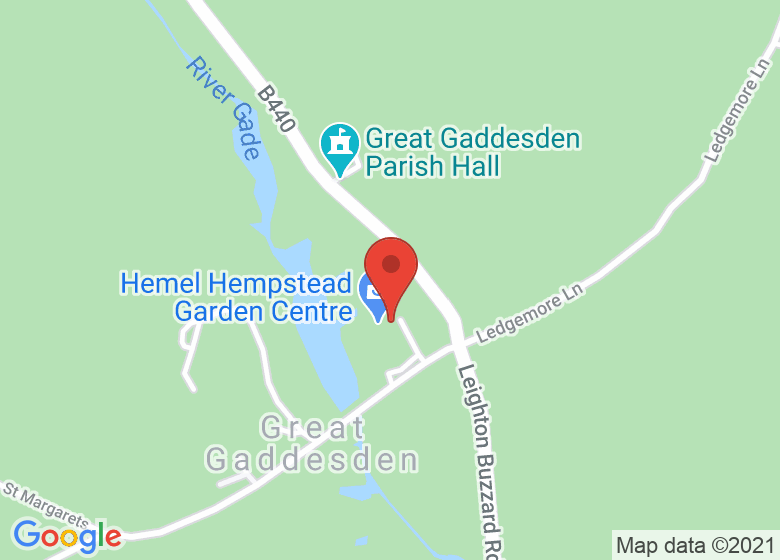 Map showing location of Hemel Hempstead Garden Centre