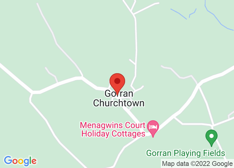Map showing location of Saint Goran Church