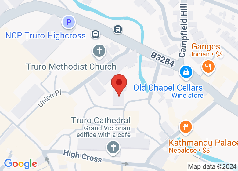 Map showing location of The Old Cathedral School