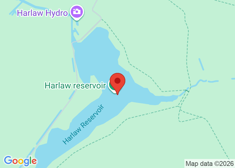 Map showing location of Harlaw Reservoir