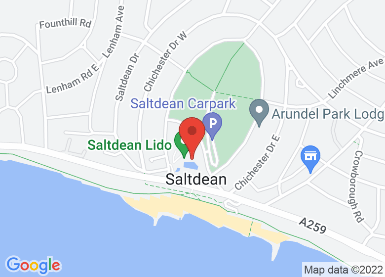 Map showing location of Saltdean Lido