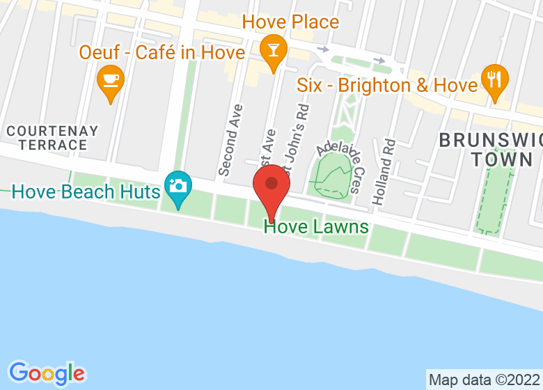 Map showing location of The Lawns Cafe