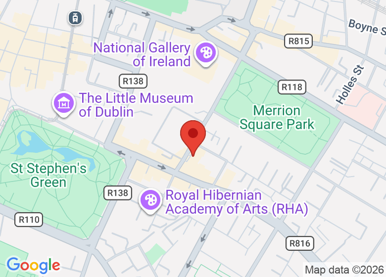 Map showing location of The Merrion Hotel Dublin