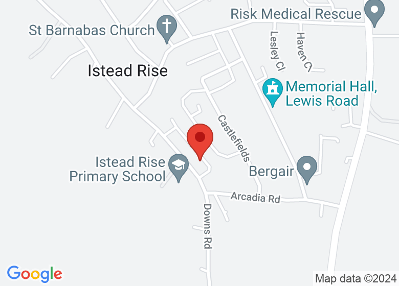 Map showing location of 1st Istead Rise Scout Hut