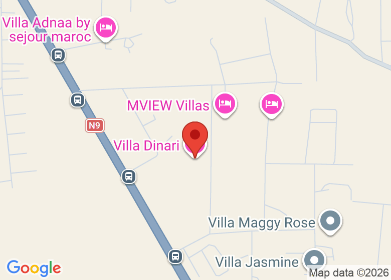 Map showing location of Villa Dinari