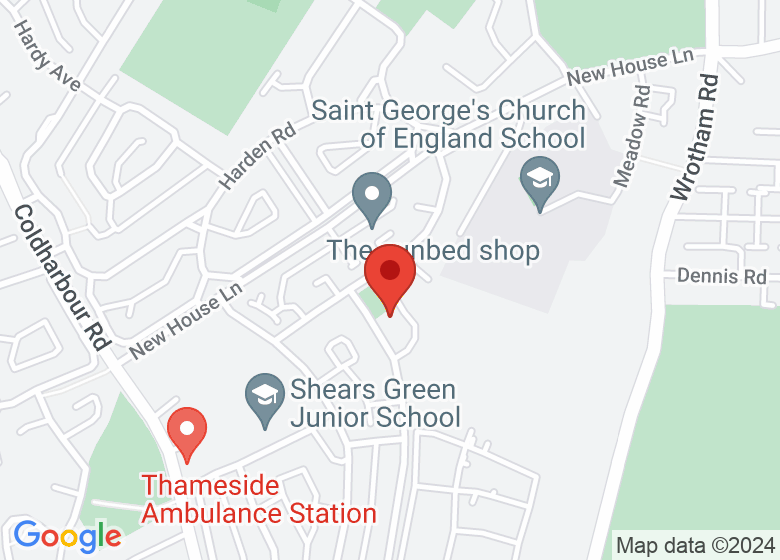Map showing location of Shears Green Community Centre