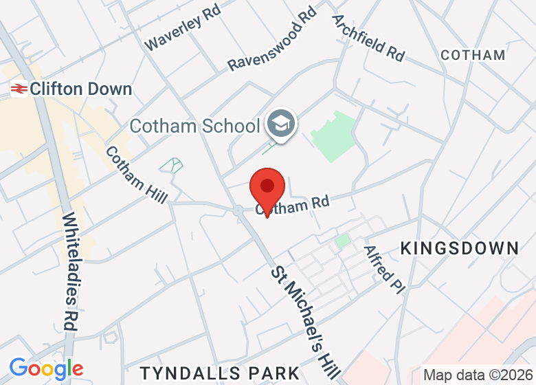 Map showing location of Cotham Parish Church