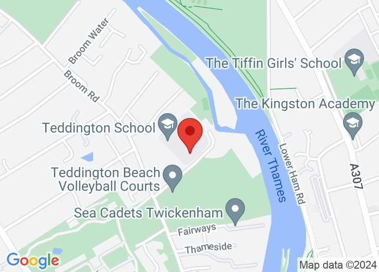 Map showing location of Teddington Sports Centre