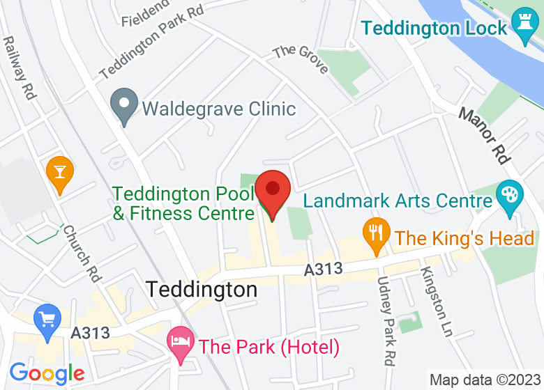 Map showing location of Teddington Pool & Fitness Centre