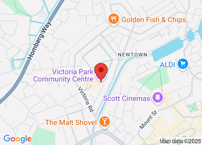 Map showing location of Victoria Park Community Centre
