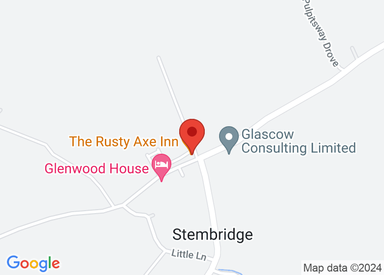 Map showing location of The Rusty Axe Inn