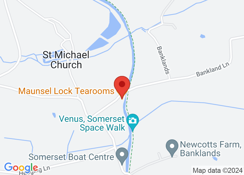 Map showing location of Maunsel Lock Tearooms