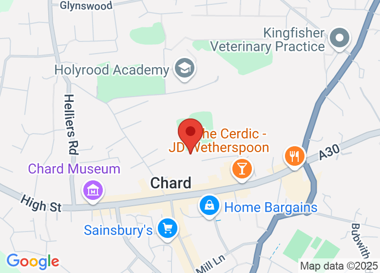 Map showing location of Chard Cricket Club