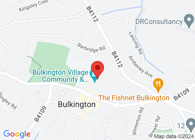 Map showing location of Bulkington Village Community & Conference Centre