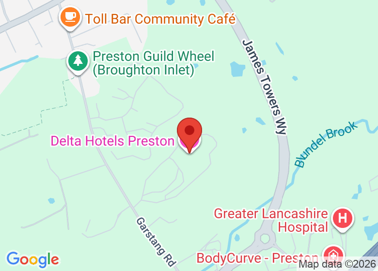 Map showing location of Delta Hotels Preston