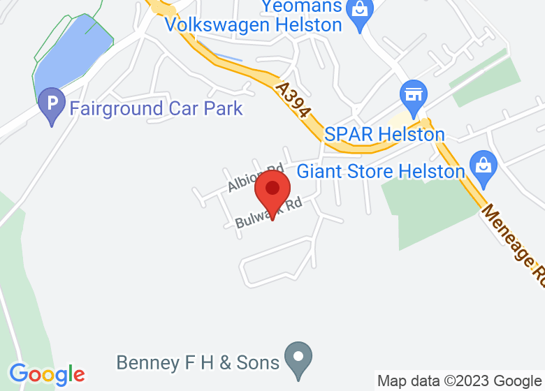 Map showing location of Helston Family Hub