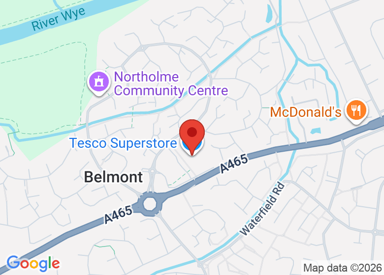 Map showing location of Tesco Superstore