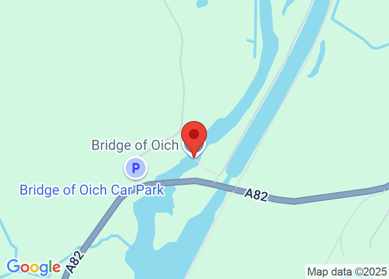 Map showing location of Bridge of Oich