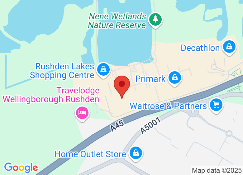 Map showing location of Butterwick Bakery Rushden Lakes